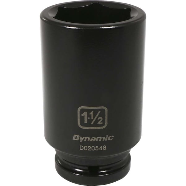 3/4" Drive Deep Socket, Black Phosphate, Tools 3/4" Drive 6 Point SAE, 1-1/2" Deep Length